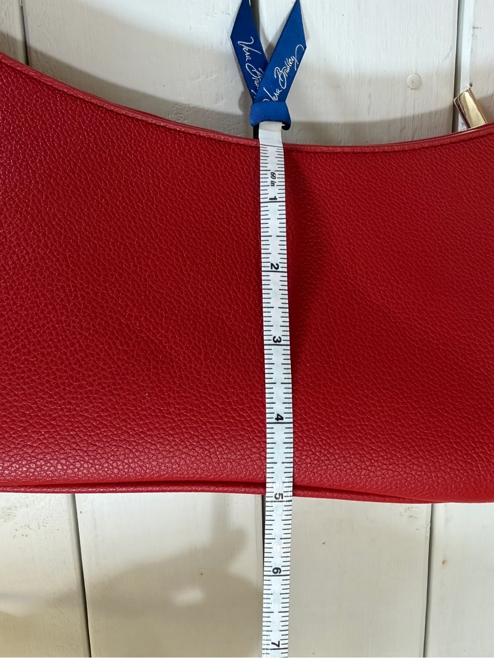 Mali + Lili Red Pebbled Vegan Leather Small Shoulder Bag Bow Strap Accent - Picture 9 of 10